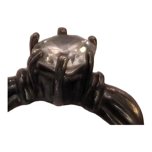 VTG Sterling Silver Round Cut Cubic Zirconia Solitaire Ring 925 CZ Size 8 Bridal - Picture 10 of 11